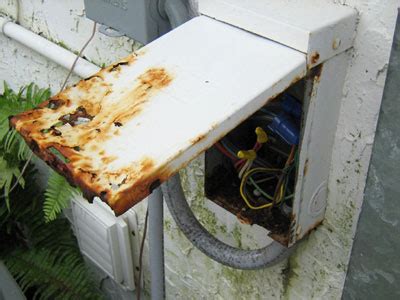 rusted electrical box|electrical panel box repair.